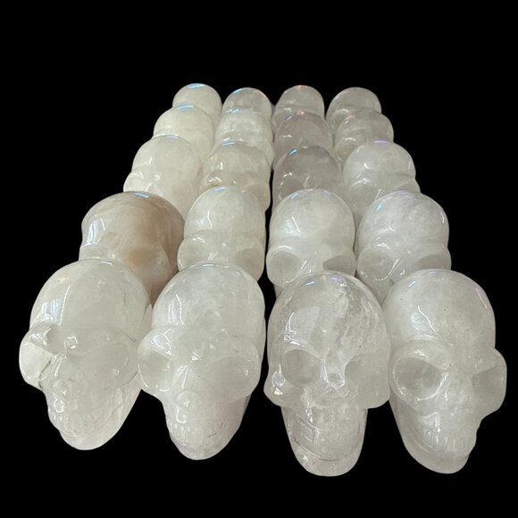 Clear Quartz Skull Carving Natural Stone Healing Crystal Rock NEW - Picture 10 of 10